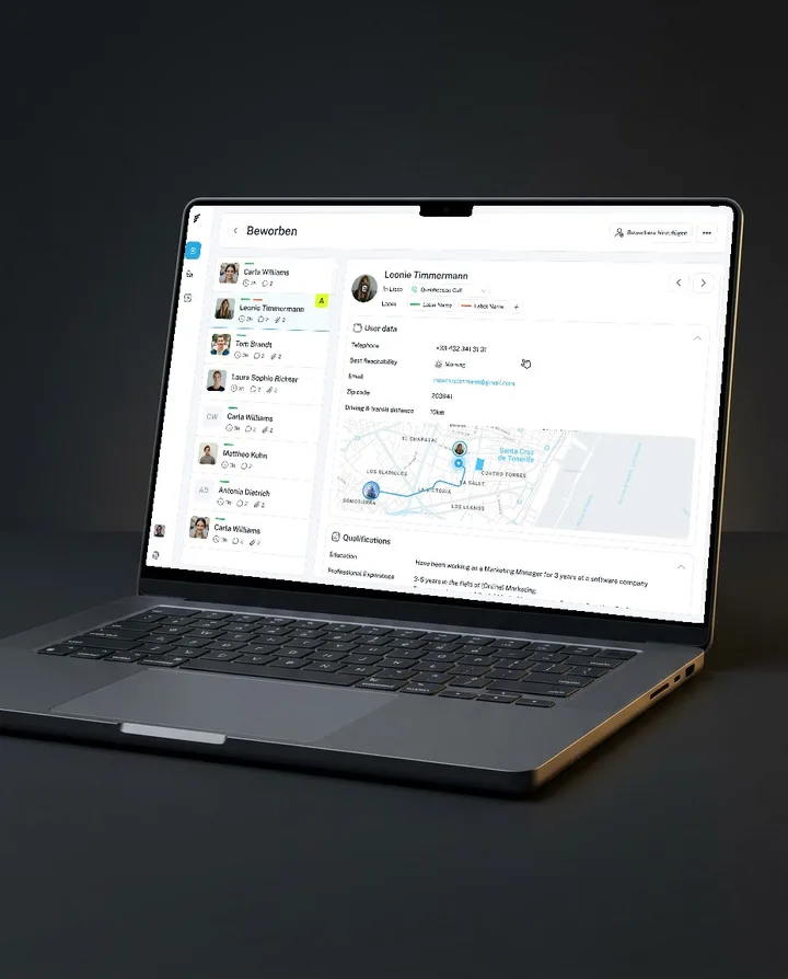 Funellab: Bewerberprofil in der Web-App