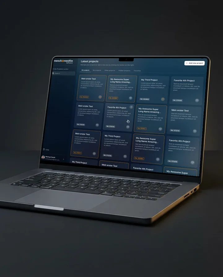Mensch und Maschine: Projektübersicht der Software