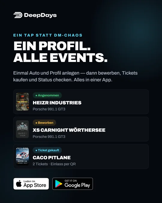 Anzeige von DeepDays: Ein Profil. Alle Events.