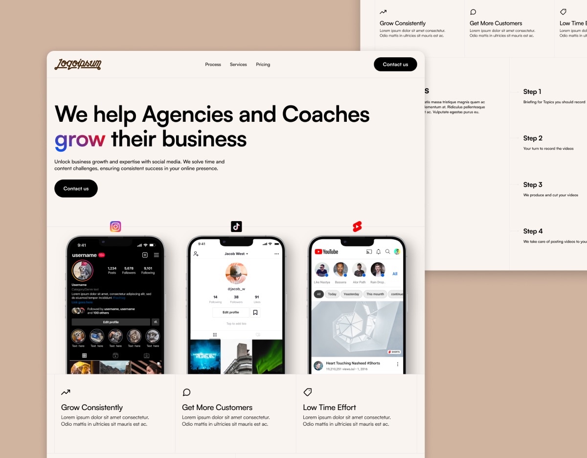 Social media agency website